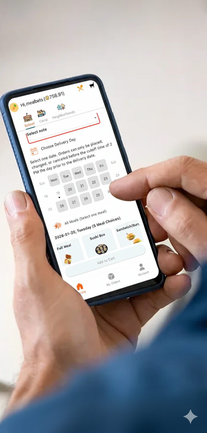 Assorted hot lunch meals